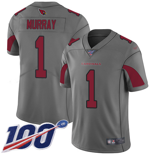 Arizona Cardinals Limited Silver Men Kyler Murray Jersey NFL Football #1 100th Season Inverted Legend->nfl t-shirts->Sports Accessory